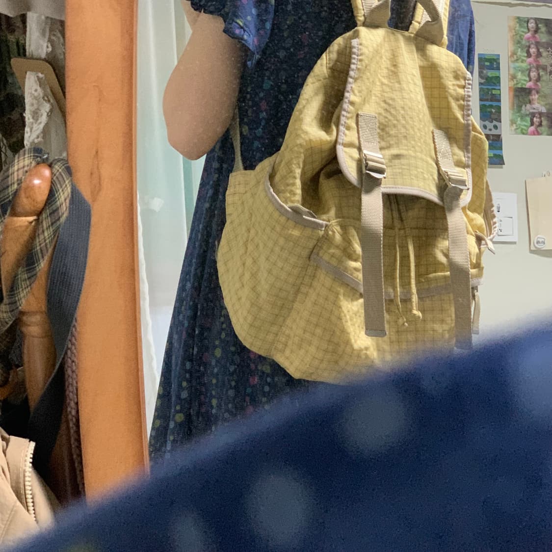 키링 X) 베네통 푸딩 체크 백팩 모리걸 하구미 빈티지 상품이미지5