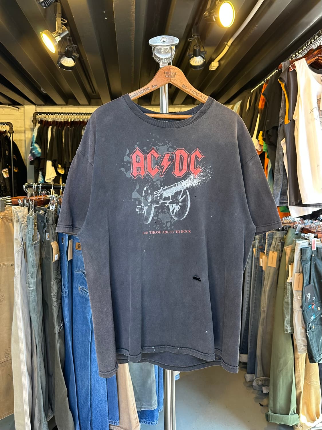ACDC 락밴드 페이드 프린팅 티셔츠 상품이미지1