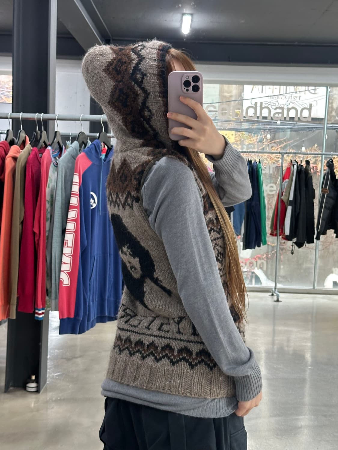 히스테릭글래머 히스걸 코위찬노르딕 울 후드니트 베스트 상품이미지4