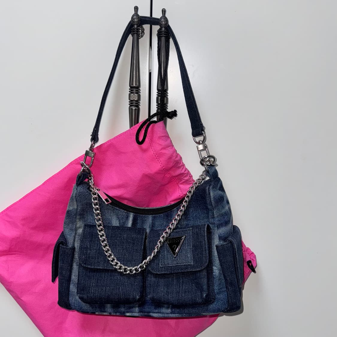 켈리즈 게스 크로플 GUESS 데님 체인 숄더백 업사이클링 상품이미지4