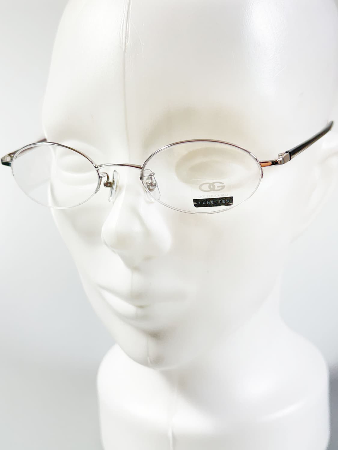OGIS Occhiali 실버 메탈 오벌 반무테 빈티지 안경 상품이미지8