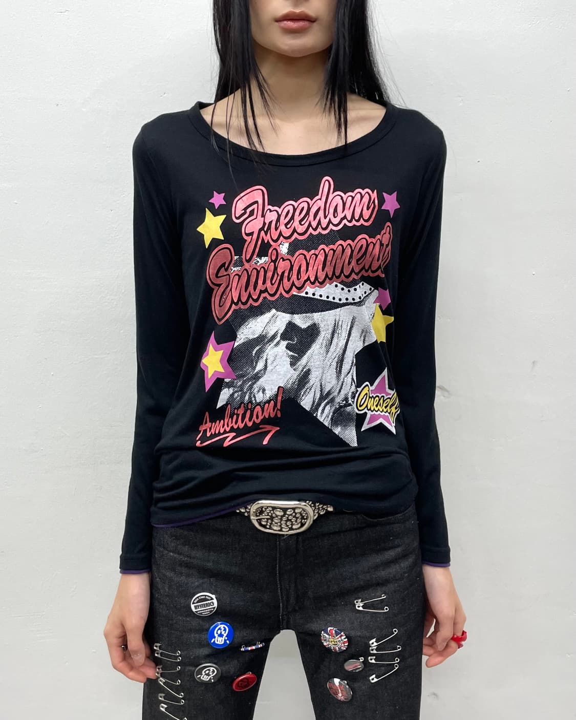  Pop Girl Freedom Star Black Long Sleeve 상품이미지2