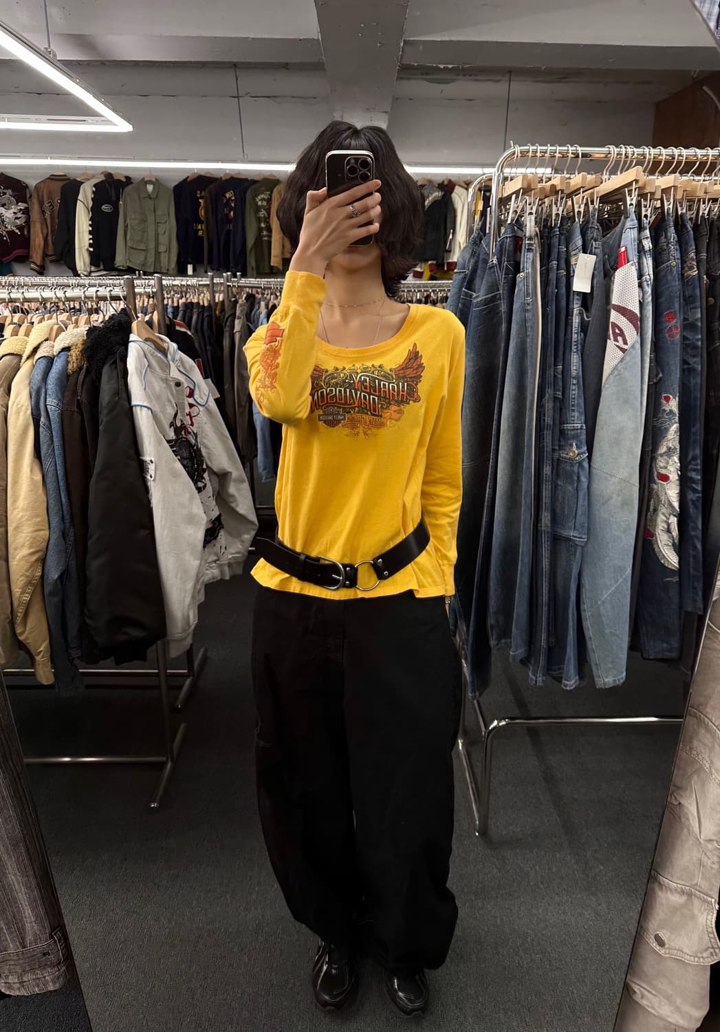 XL)할리데이비슨 빈티지 프린팅 여성 롱슬리브 상품이미지1