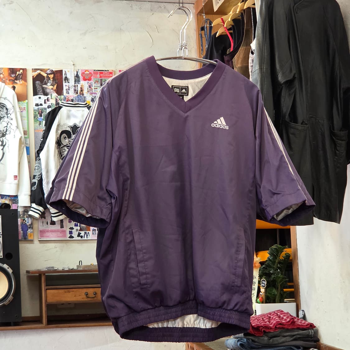 아디다스 재팬 퍼플 투웨이 웜업 상품이미지2