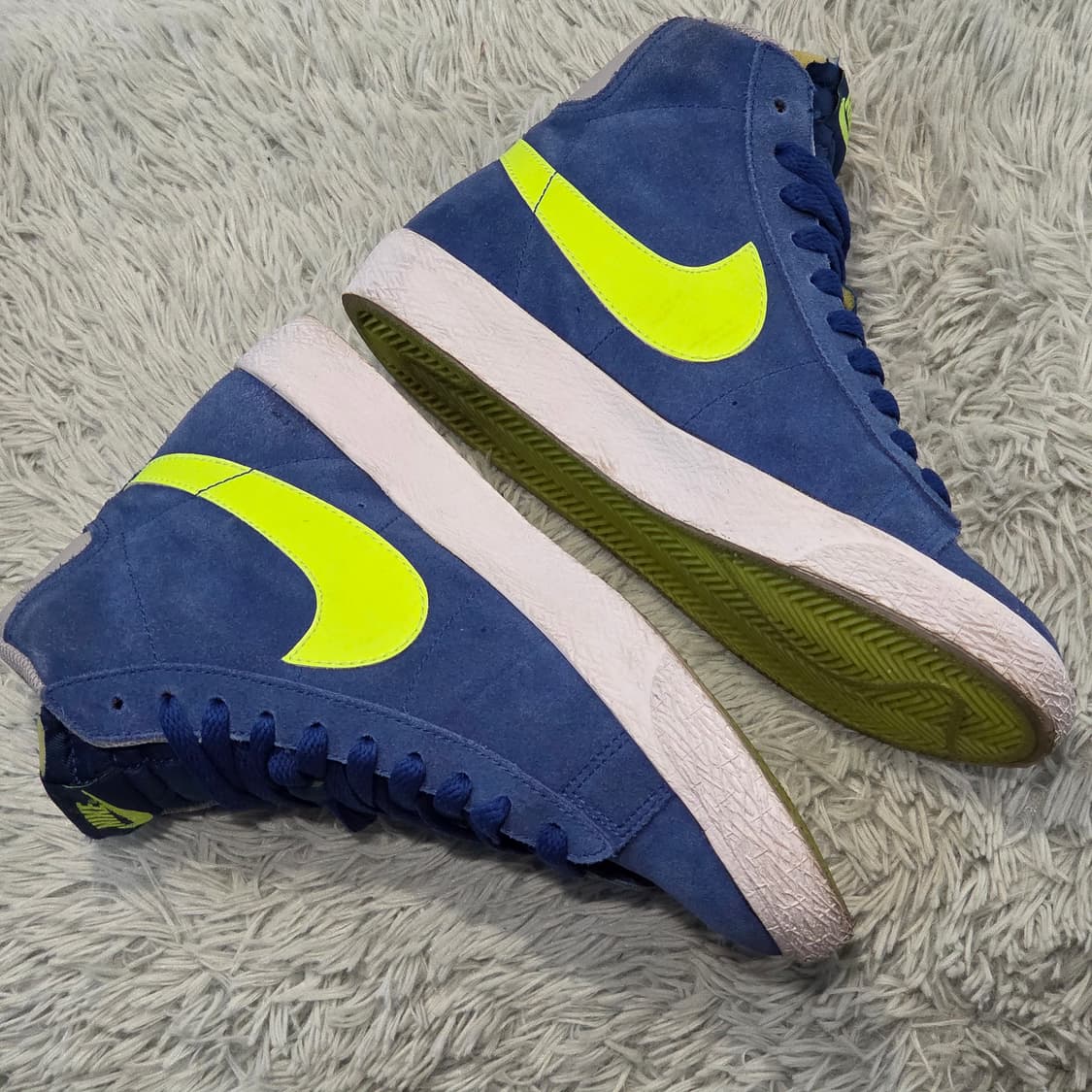 4q-15:나이키 블레이저 미드 스웨이드 블루/볼트 (23cm) 상품이미지6