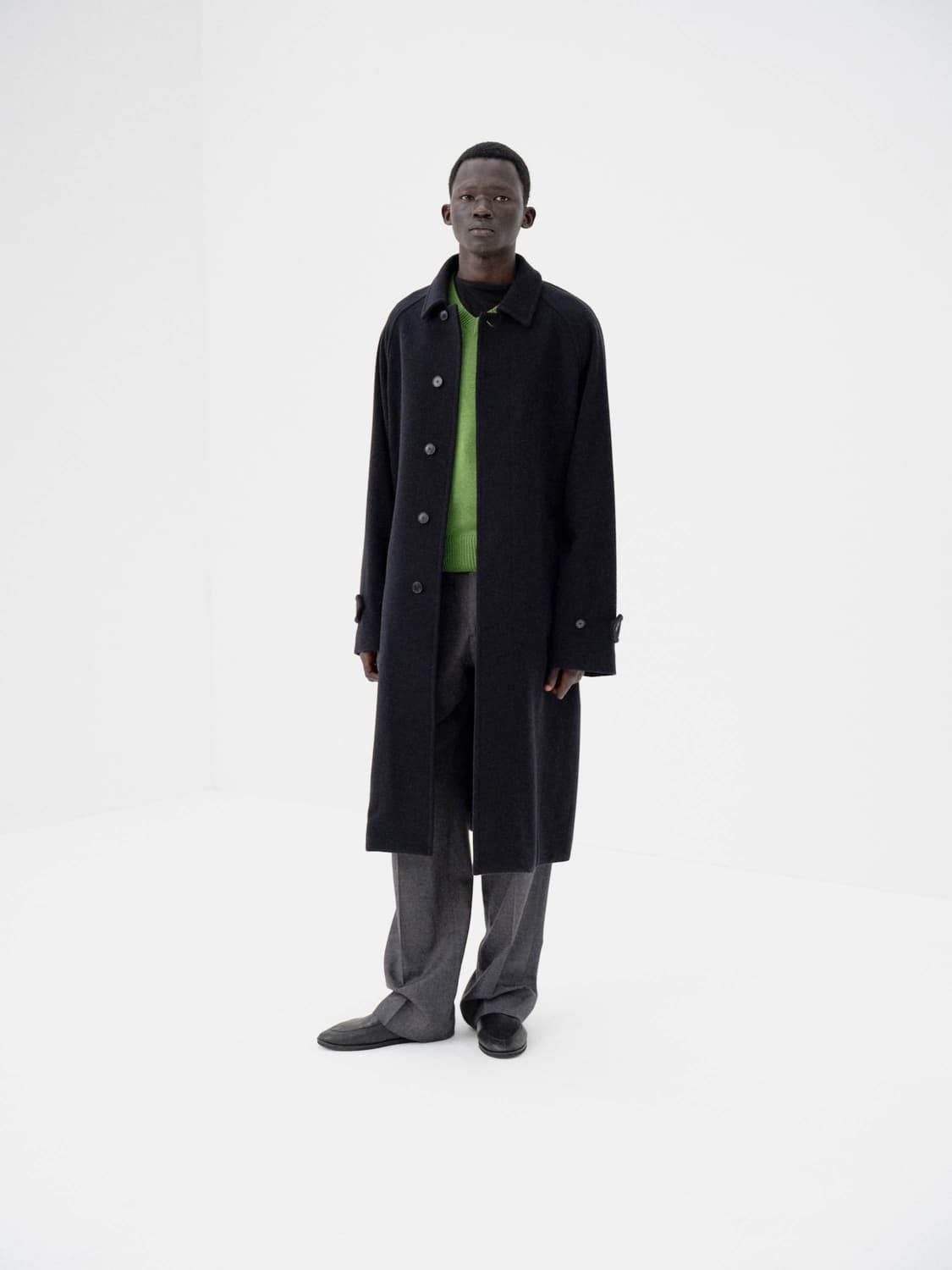 오라리 슈퍼 파인 울 모저 수티엥 카라 코트 블랙 4 상품이미지1