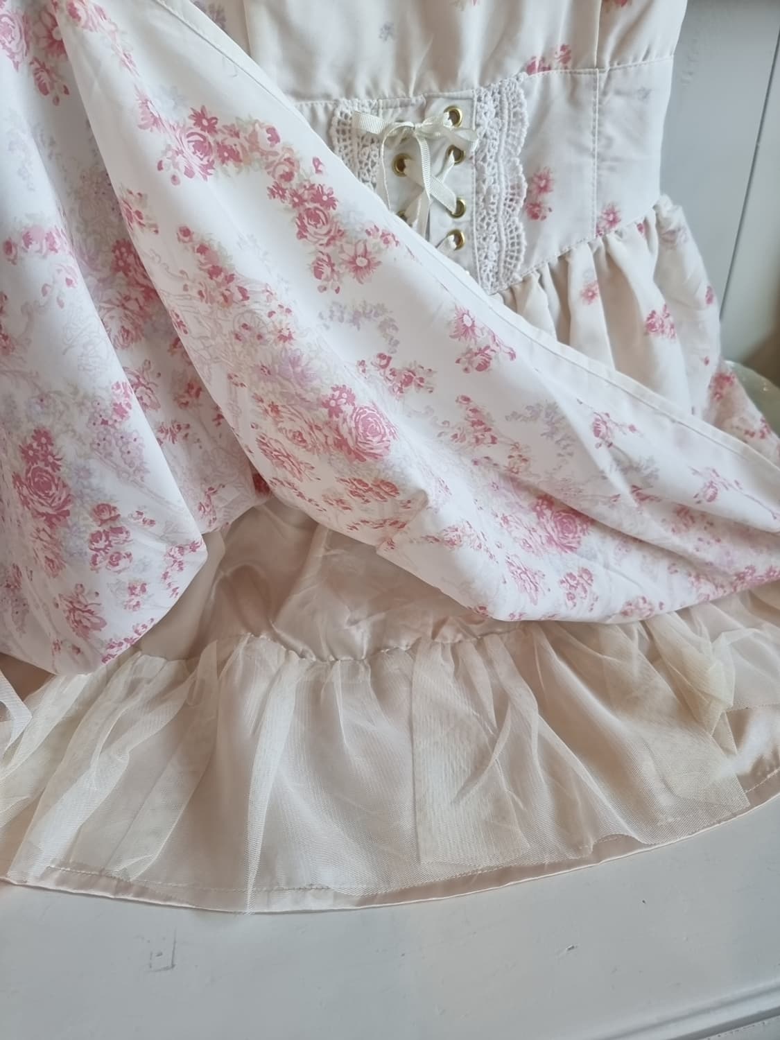 Liz Lisa(리즈리사) 프릴 카라 코르셋 플라워 원피스 상품이미지4