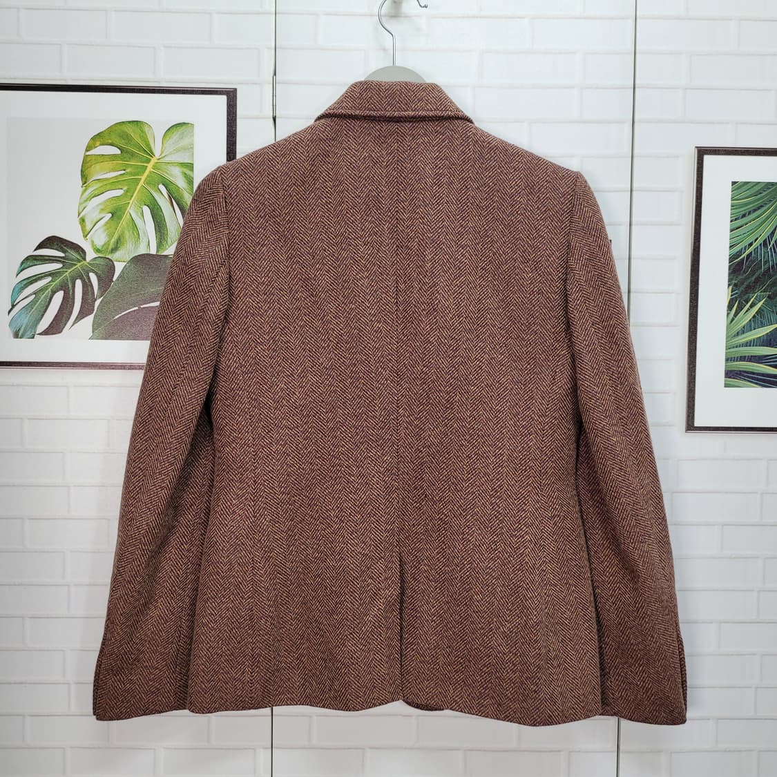 폴로랄프로렌 QR 인증 헤링본 트위드 블레이저 자켓 0사이즈 새상품급 상품이미지3