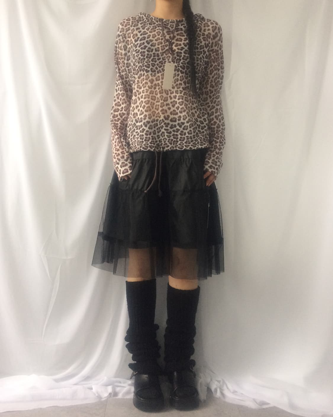 Leopard pattern hood knit 상품이미지7