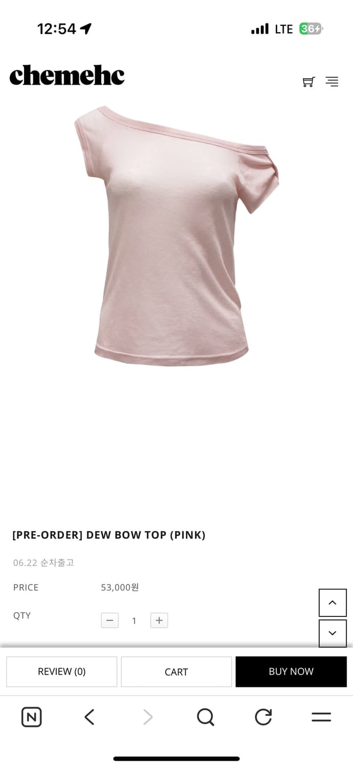 체메씨 dew bow top 핑크 상품이미지1