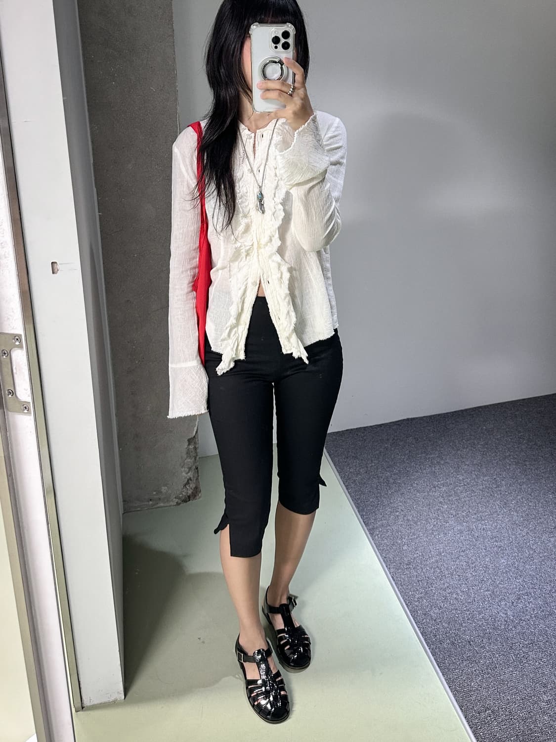 ivory ruffle blouse 상품이미지3