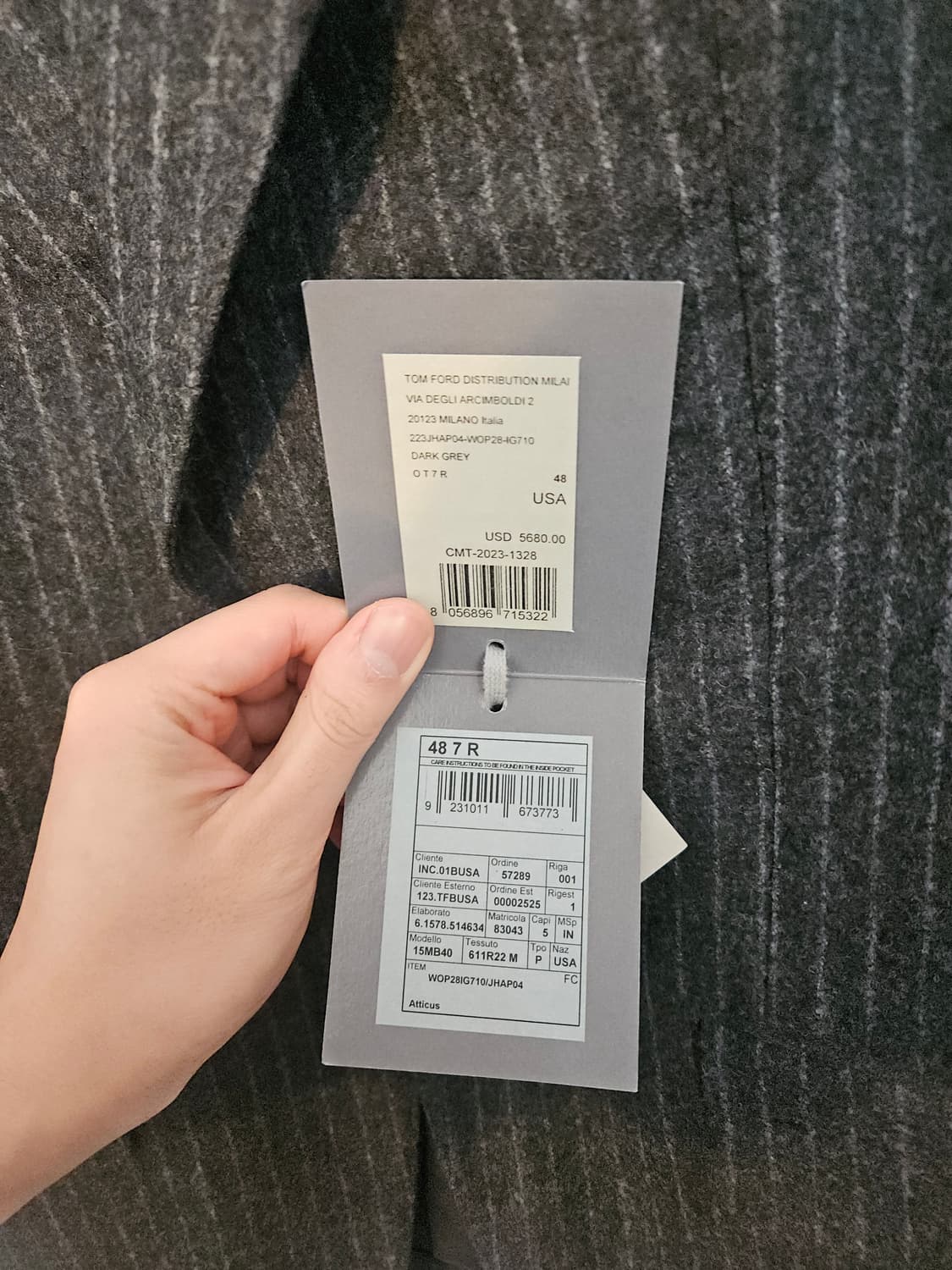 톰포드 아티쿠스 다크 그레이 블레이저 상품이미지8