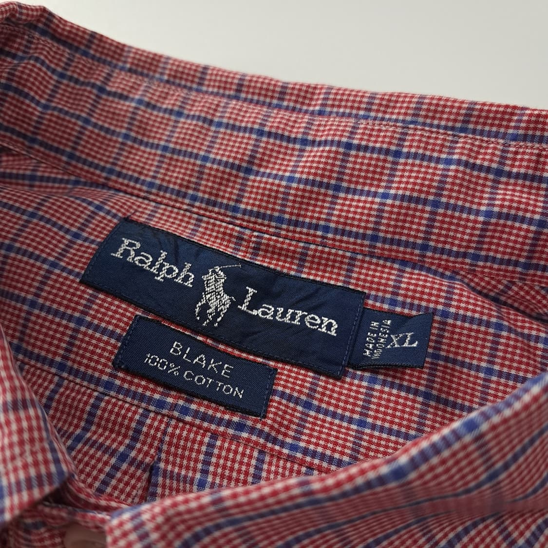 CK320 XL 폴로 90s 레드 마이크로태터솔 체크 반팔 셔츠 남방 상품이미지3