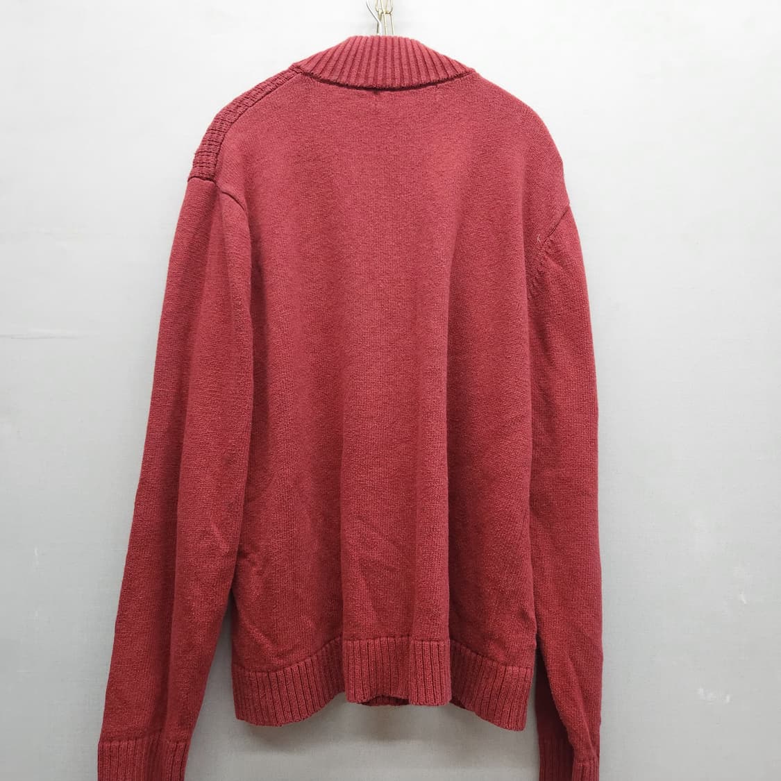 U.S폴로 로고 버건디 니트 반집업 L 상품이미지3