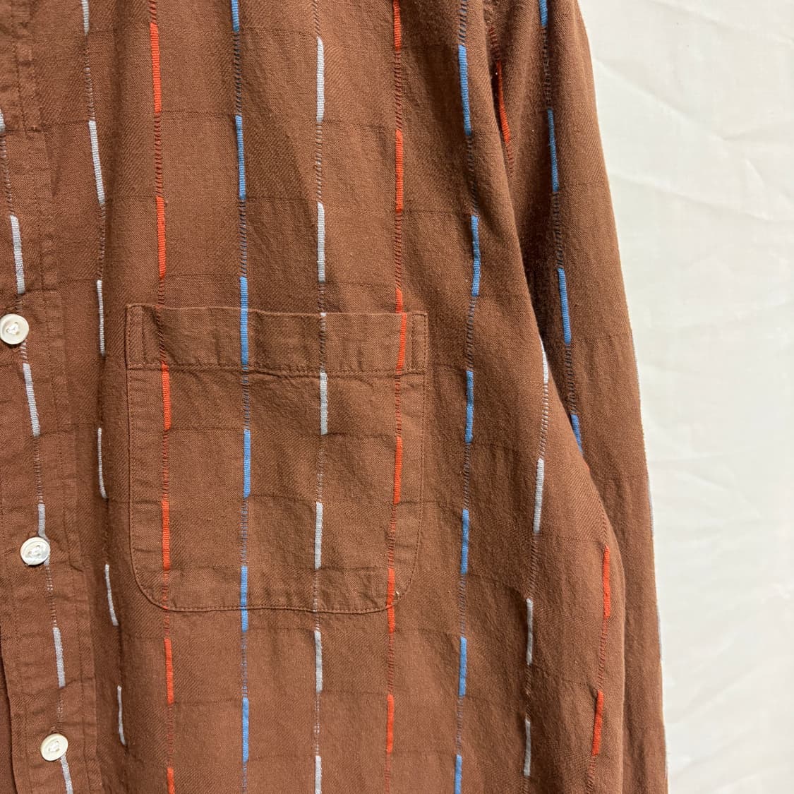 슈가케인 네이티브 아메리칸 스트라이프 셔츠 / 브라운, M 상품이미지5