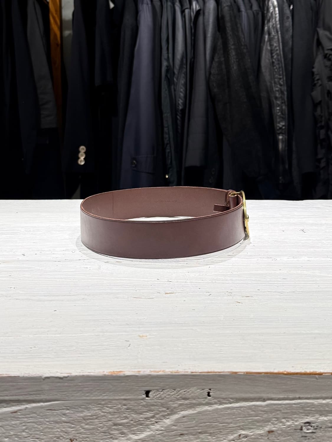 로렌 랄프로렌 골드 버클 브라운 레더 벨트 상품이미지6