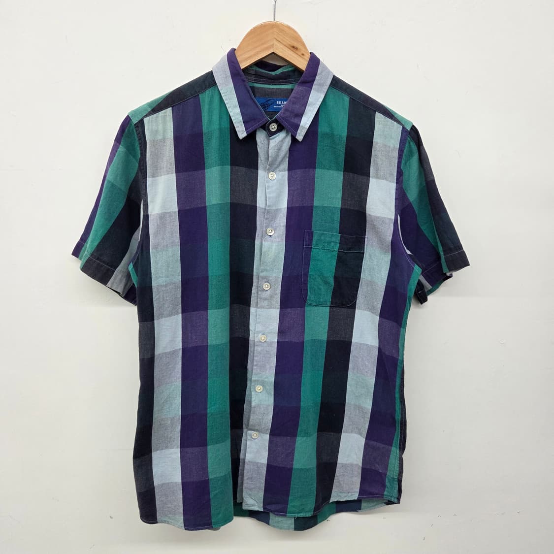 빔즈 체크 반팔 셔츠 남m 상품이미지2