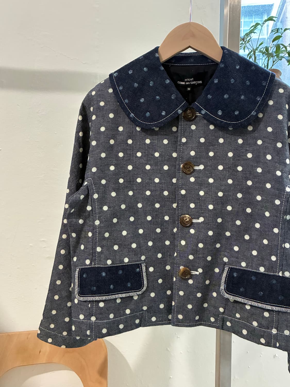 꼼데가르송 트리콧 도트 데님 자켓 상품이미지2