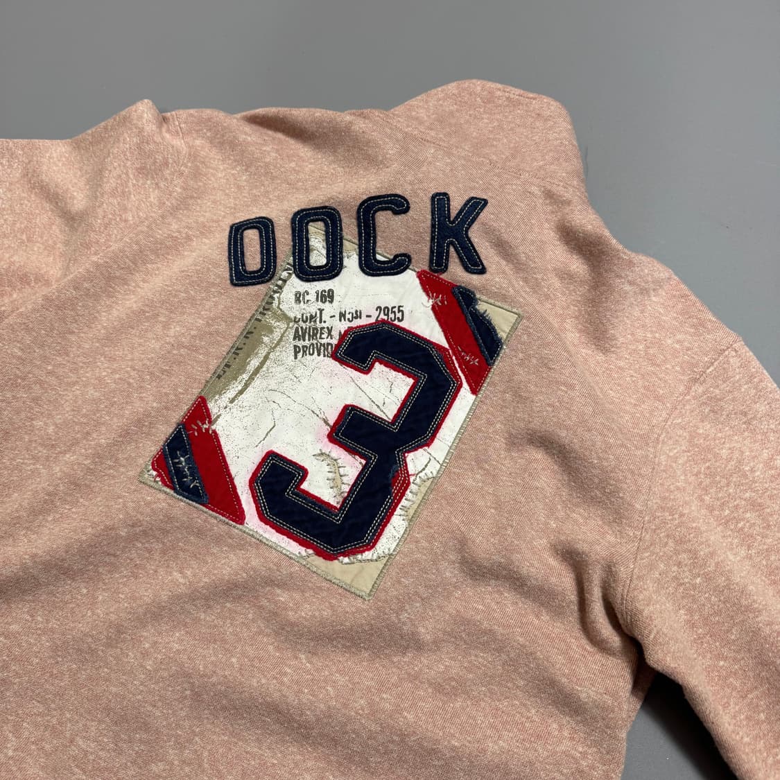 아비렉스(AVIREX) 인디핑크 코튼 폴리 스펠링 패치 하이넥 집업 자켓 상품이미지5