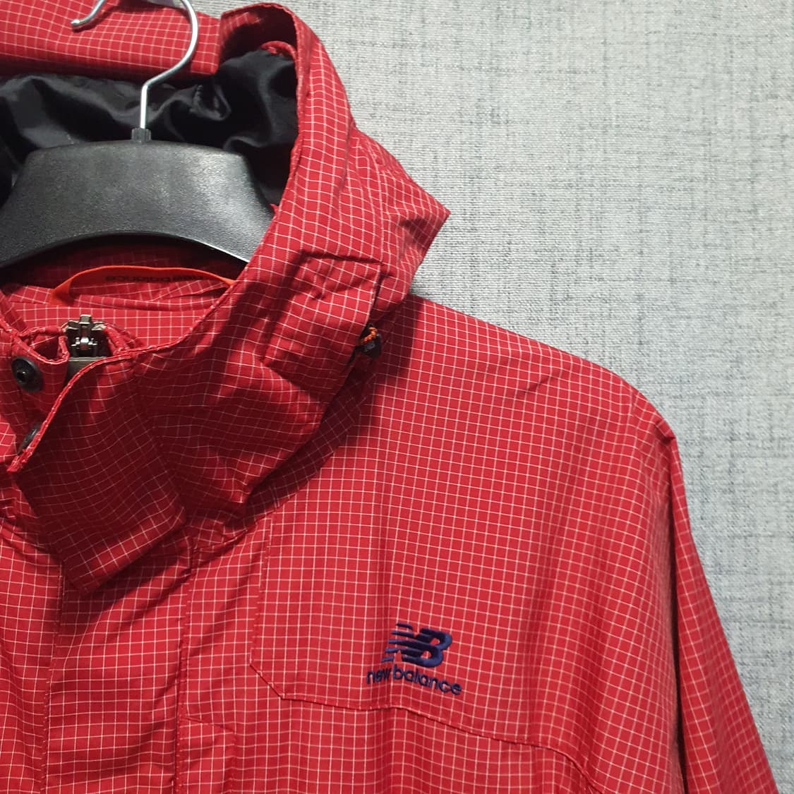 뉴발란스 레드 체크 후드 바람막이  상품이미지5
