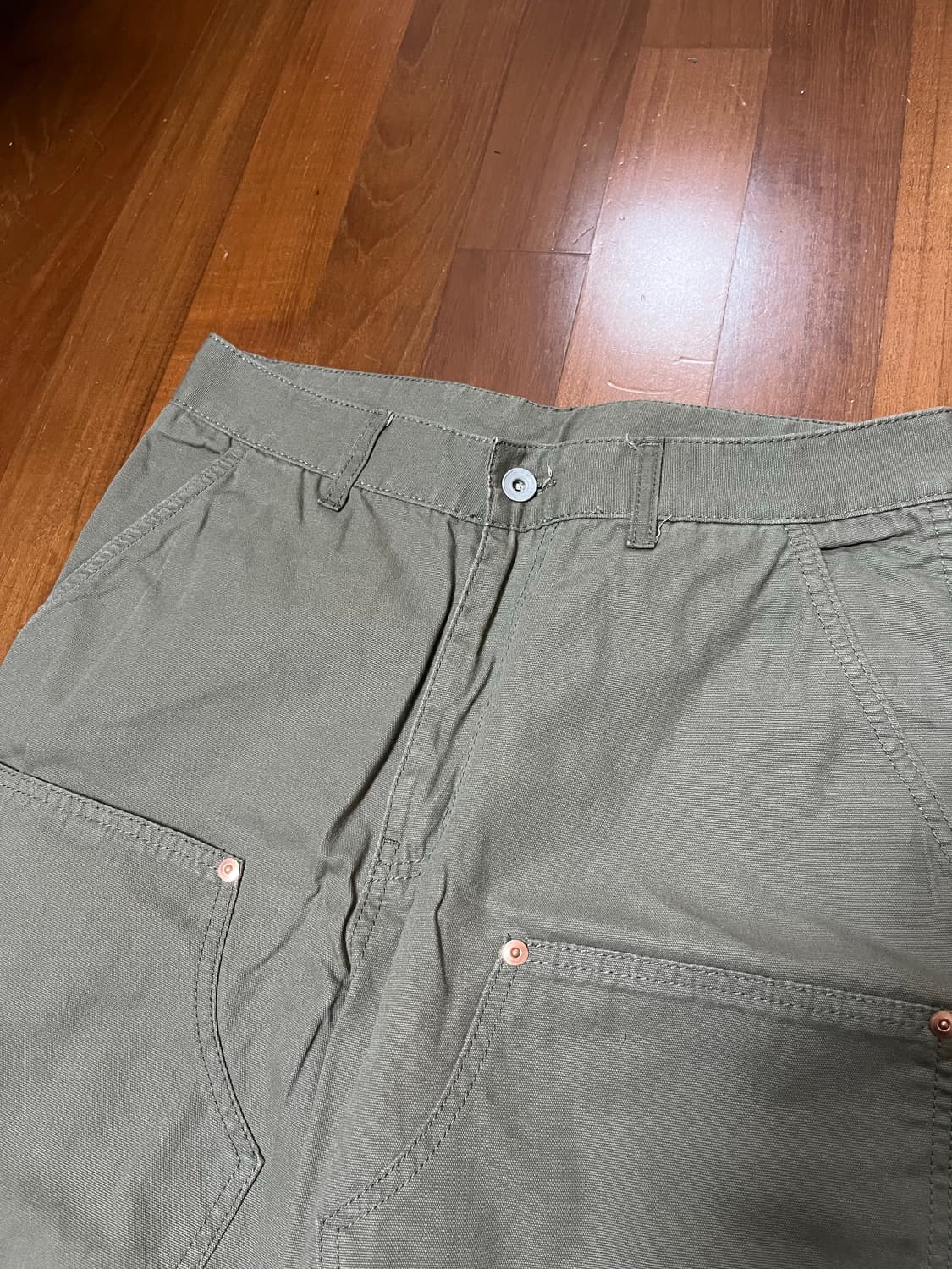 유니폼브릿지 더블니 워크팬츠 세이지 그린 상품이미지3