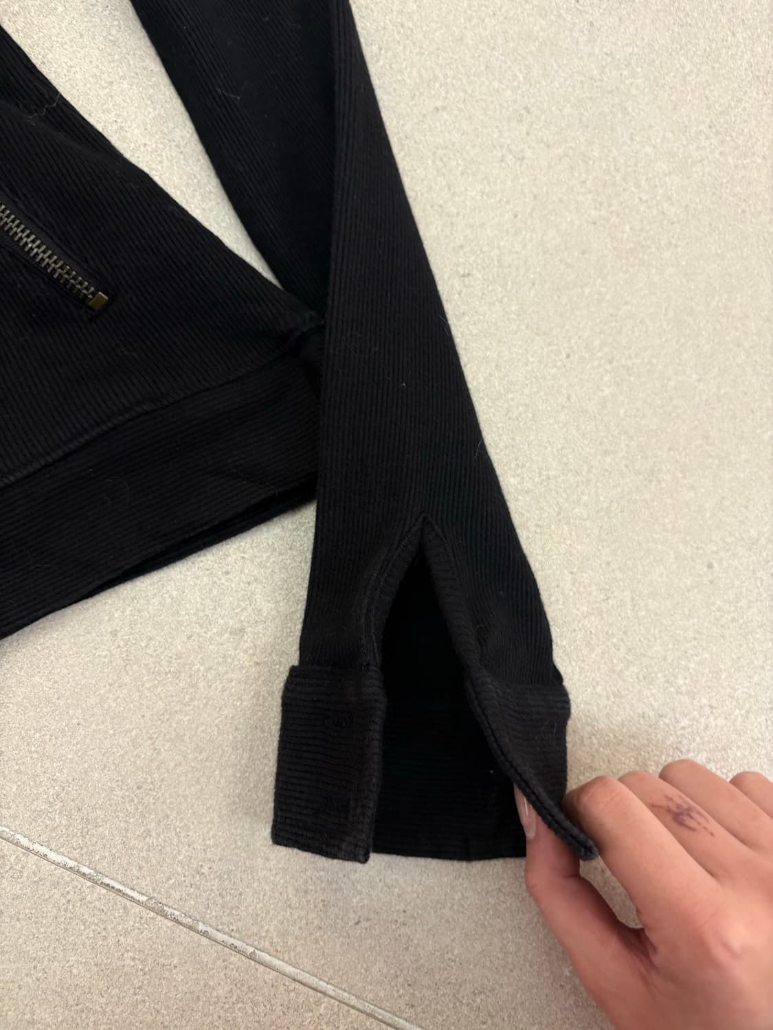 블랙 골지 y2k 집업 상품이미지5