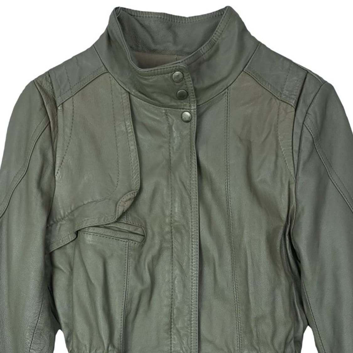 [빈티지] 슬림핏 집업 레더 자켓 M17939 상품이미지4