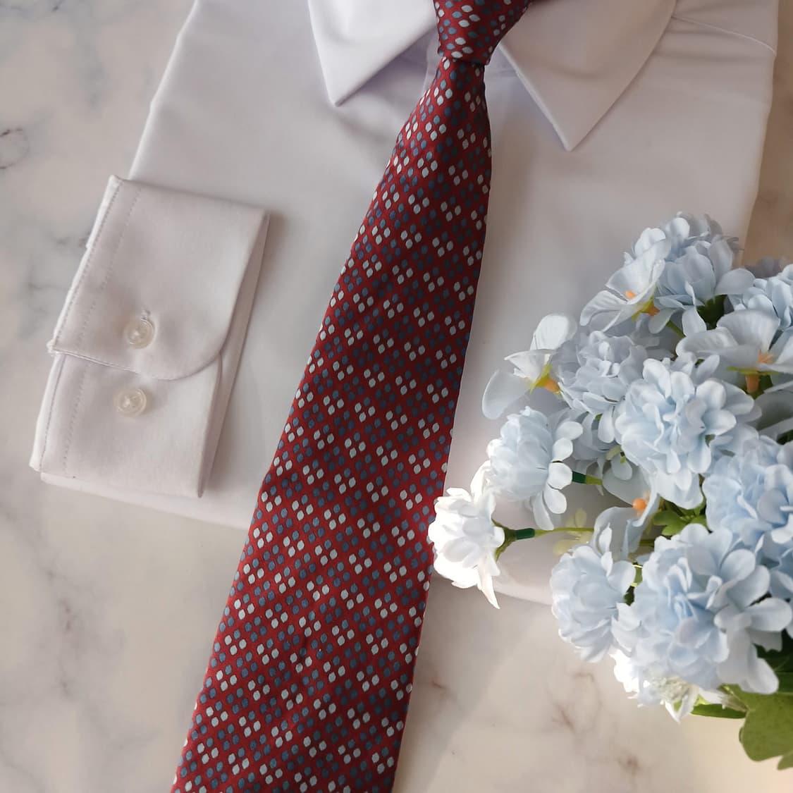 DKNY 실크 레드 지오메트릭 넥타이 9.6cm A+등급 A19145
 상품이미지5