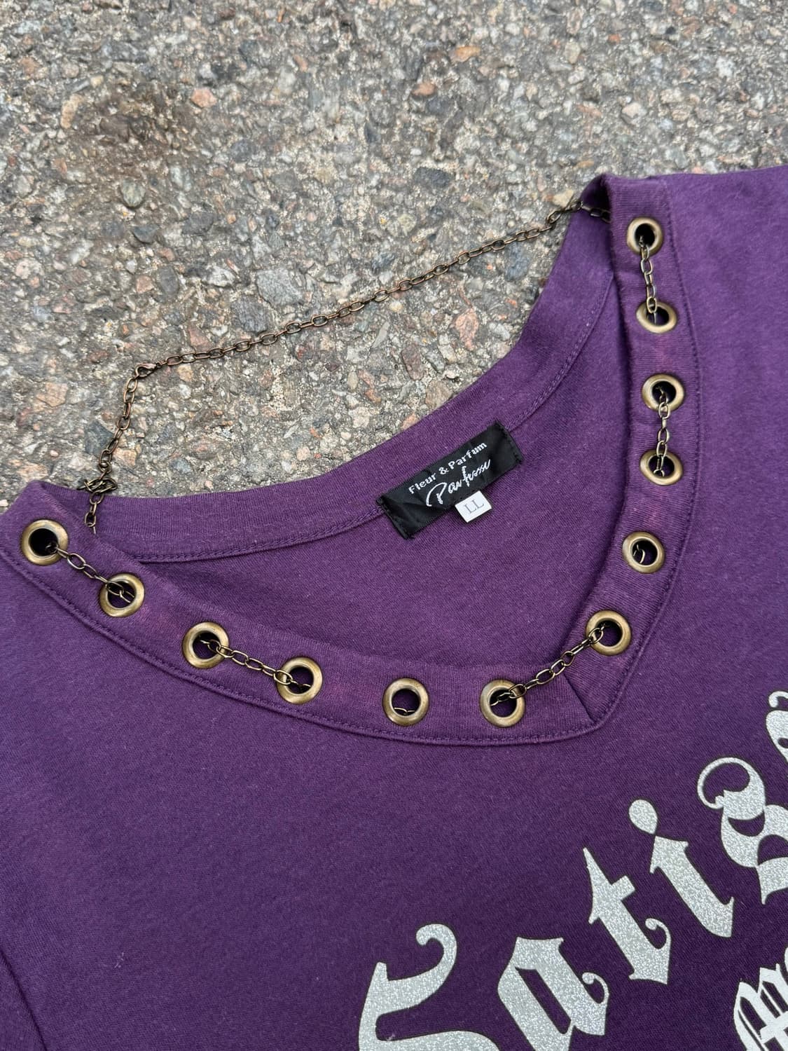 00‘s y2k Chain Eyelet T-Shirt 상품이미지3