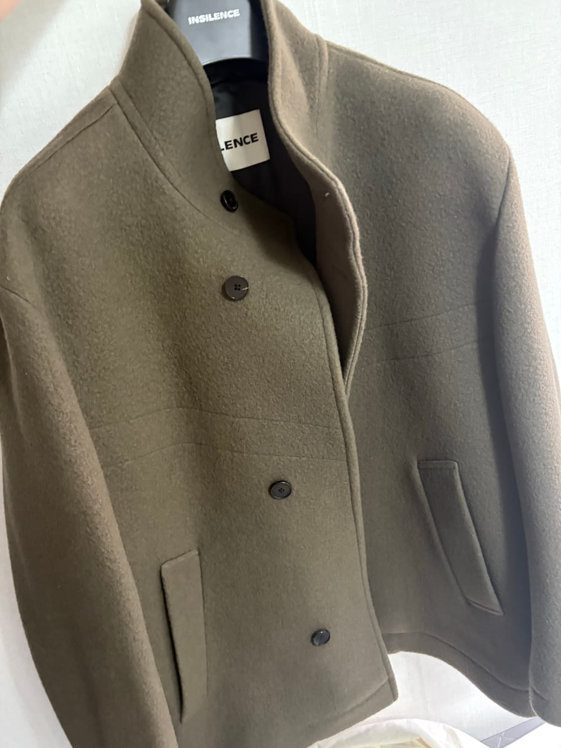 [떨이급 급처] 인사일런스 지블링 울 하프 코트 BROWN 상품이미지1