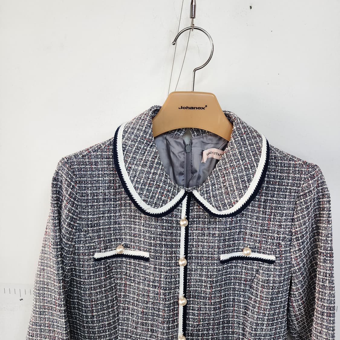 ULMIA STAFF 트위드 카라넥 긴팔 원피스 상품이미지2