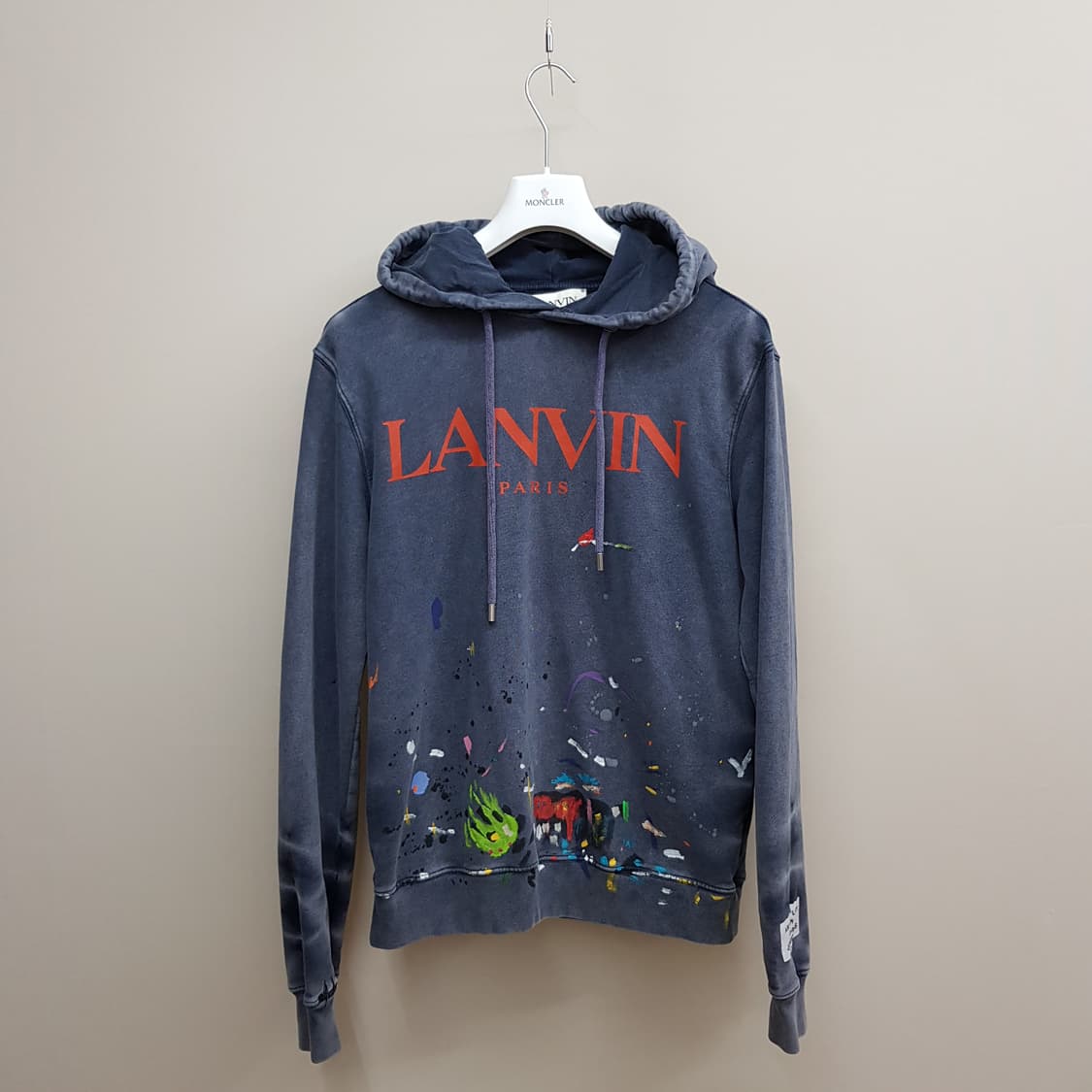 한섬 랑방 로고 페인팅 그래픽 후드 스웨트셔츠 100사이즈 상품이미지1