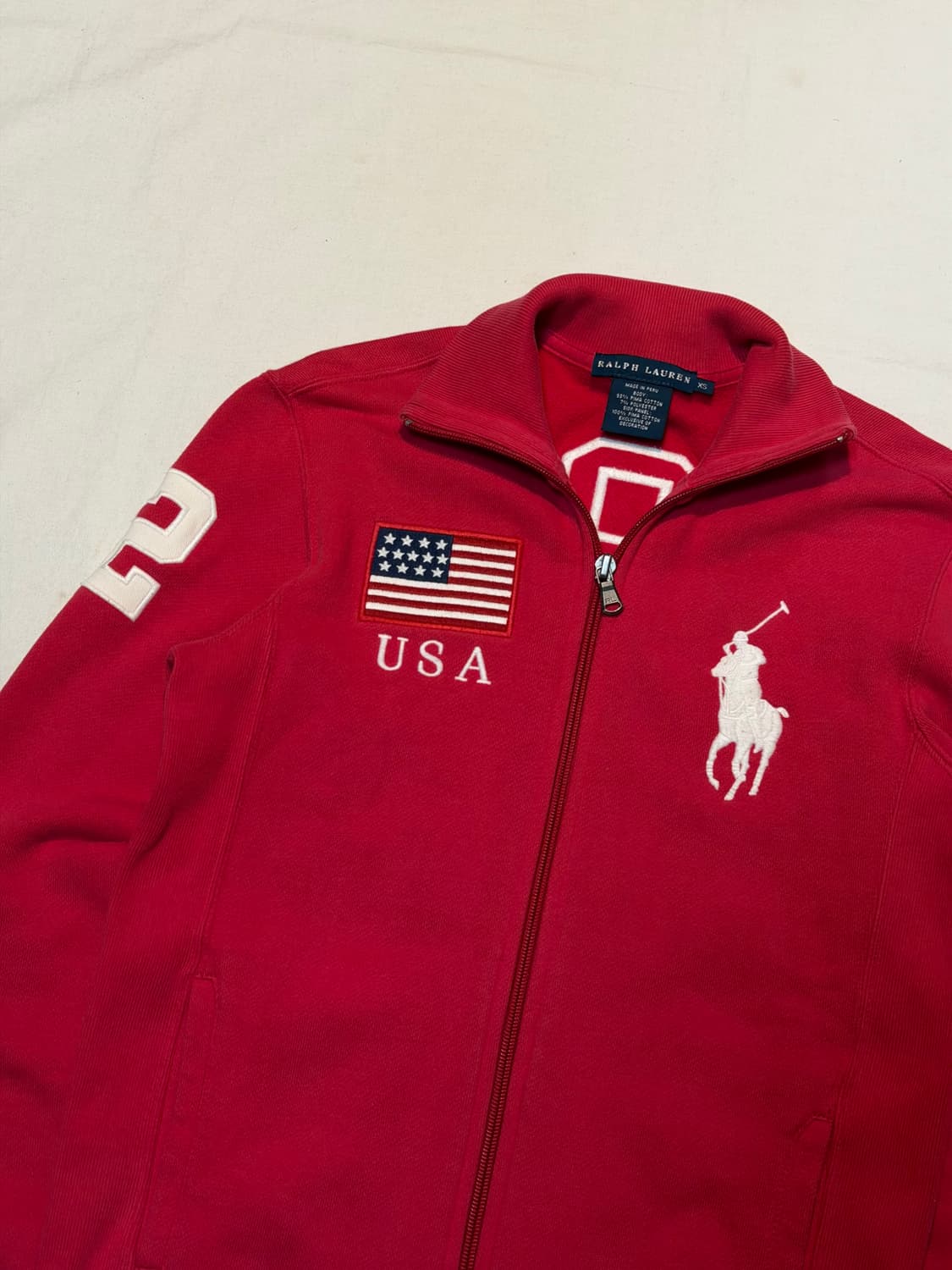 폴로 랄프로렌 빅포니 성조기 USA 져지 핑크 레드 상품이미지3