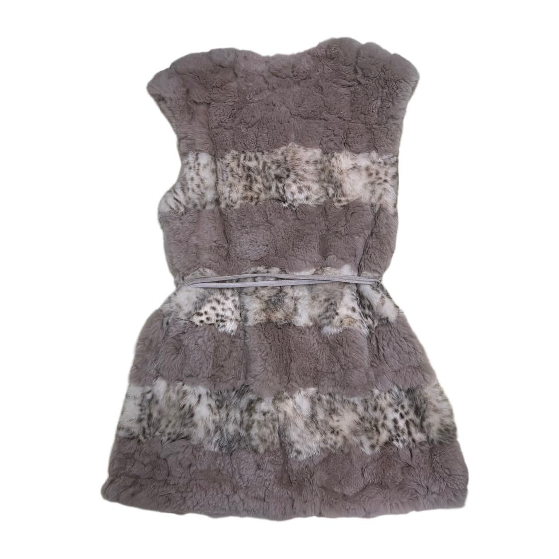 빈티지 핑크베이지 레오파드 퍼 조끼 베스트 상품이미지8