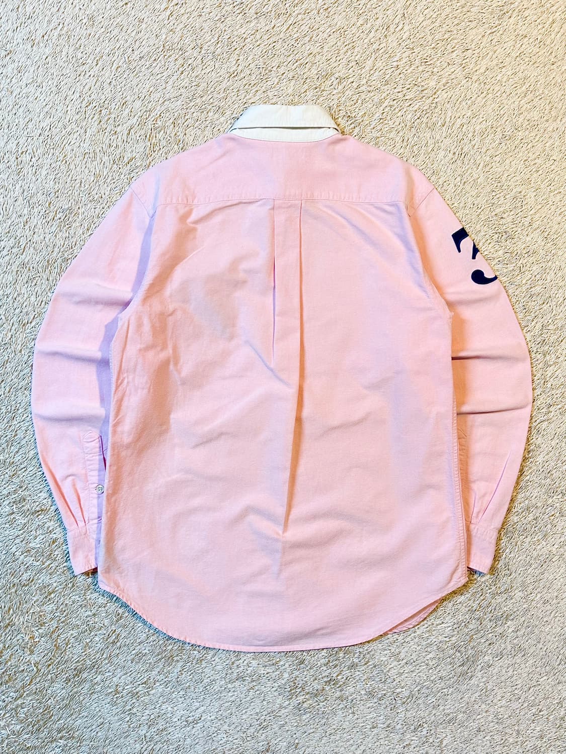 폴로 랄프로렌 빅포니 로고 배색 옥스포드 셔츠 핑크 상품이미지3