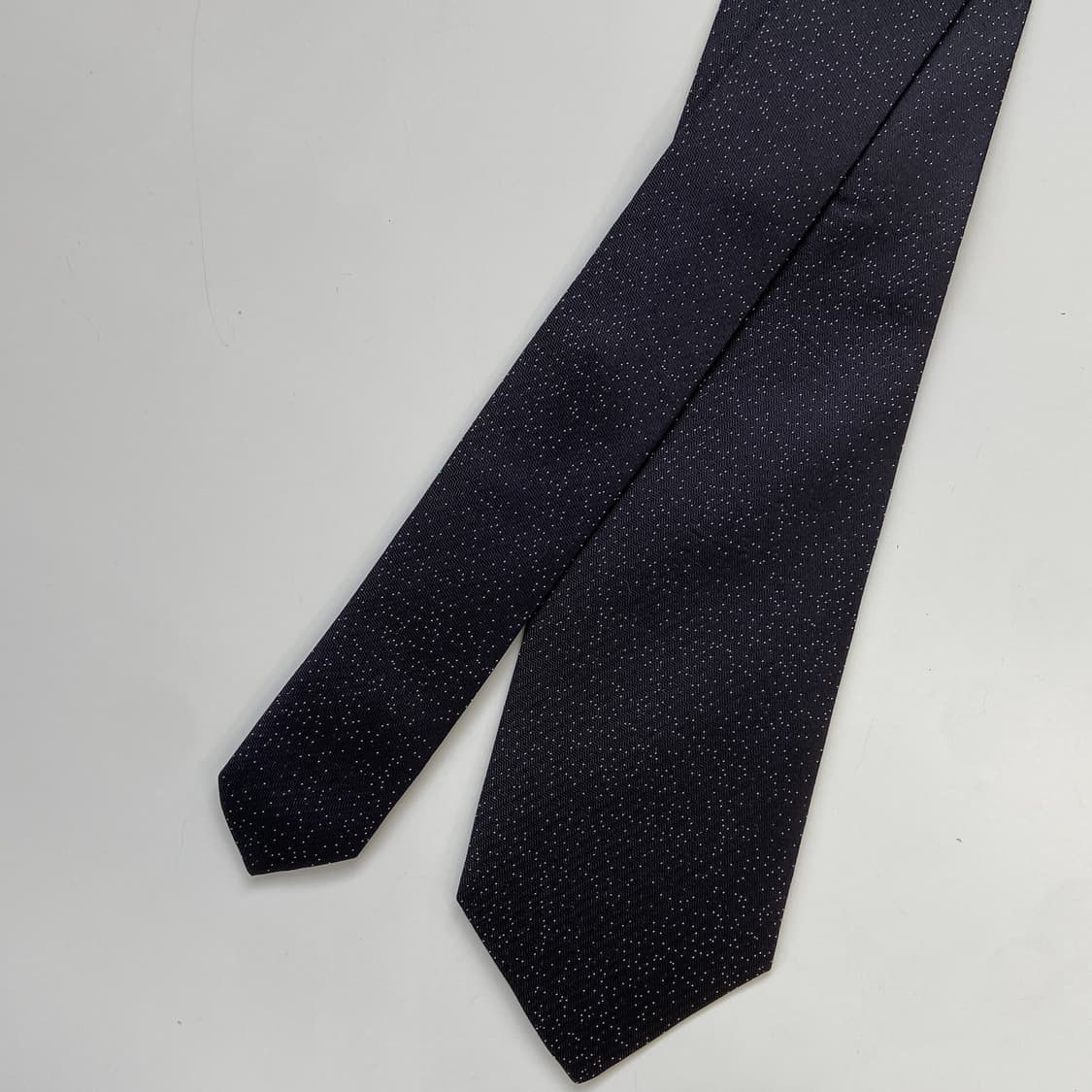 ANNIVERSAIRE 정품 블랙 실크 넥타이 8.2cm 상품이미지1