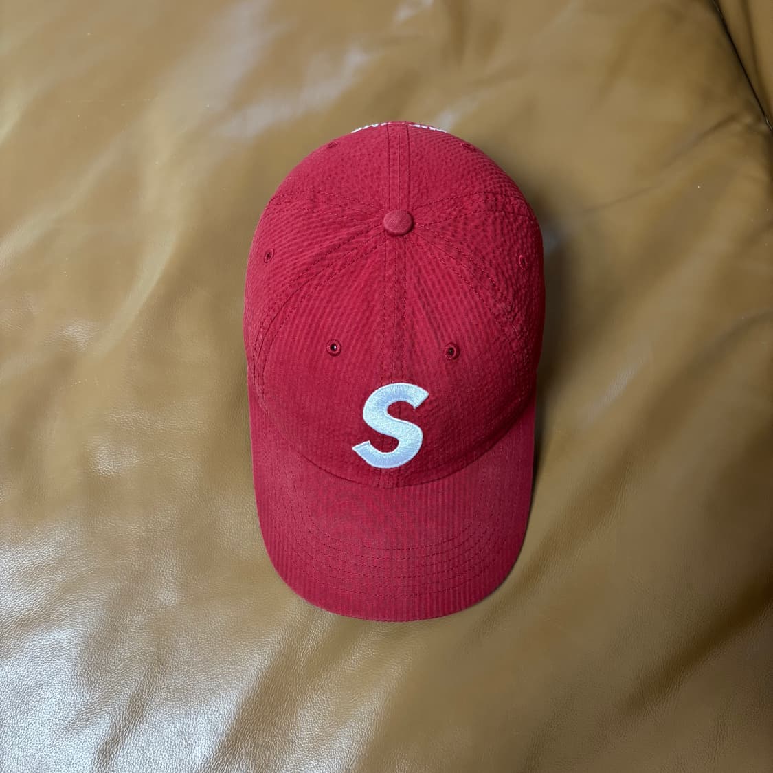 Supreme 슈프림 24ss 씨어서커 레드 S로고 6패널 볼캡 모자 상품이미지6