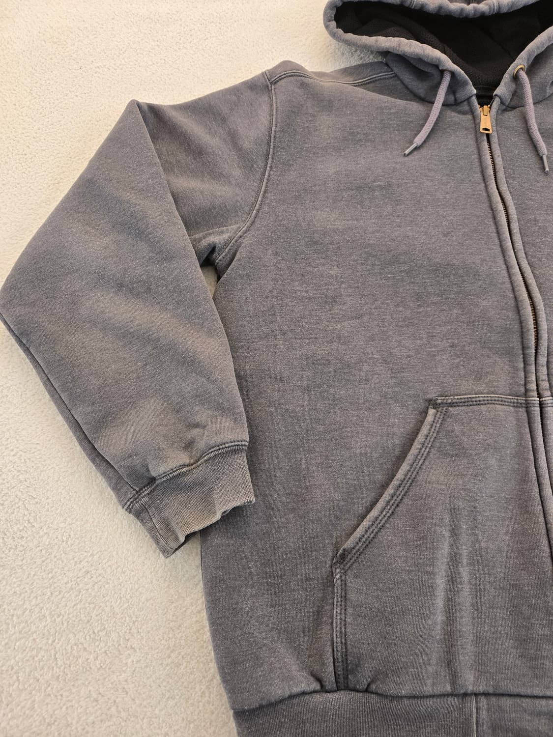 칼하트 맛있게 익은 워싱 후드집업 그레이 "써멀 후드집" M 상품이미지5