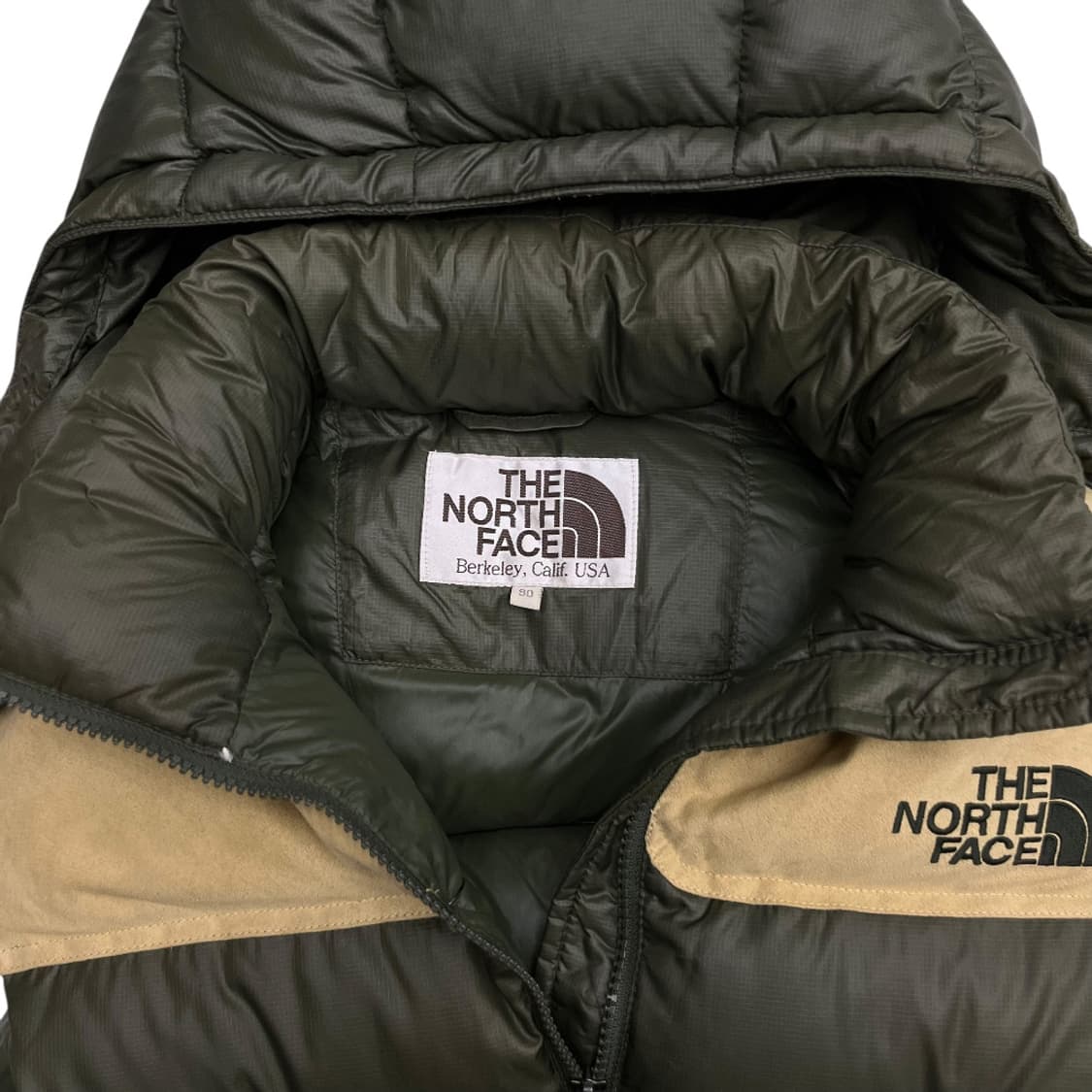 노스페이스 말차맛 베이지배색 후드 패딩조끼 90 상품이미지5