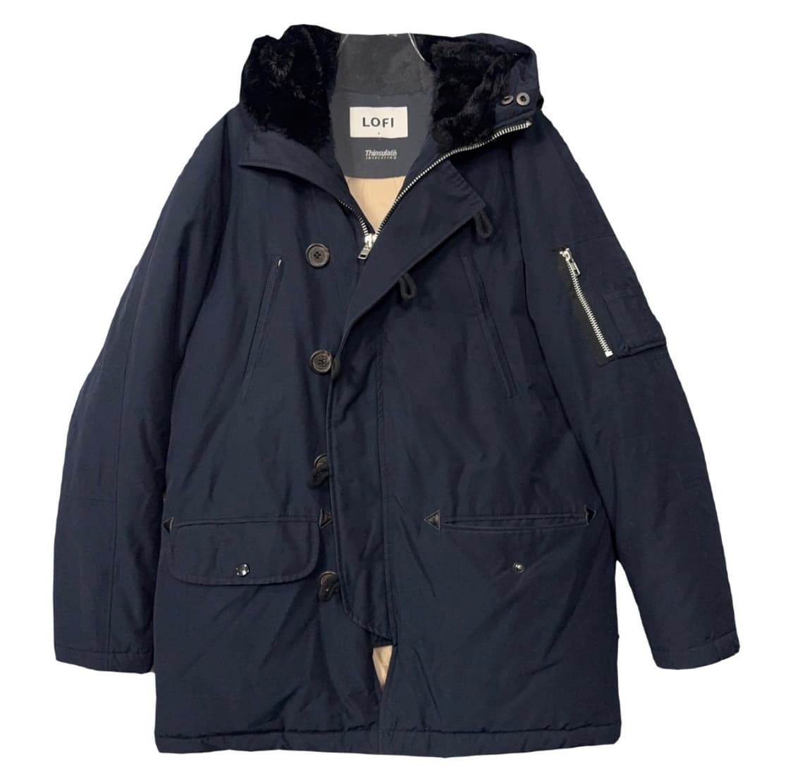 빈티지 로파이 신슐레이터 라쿤 패딩 m 100 네이비 야상 상품이미지1