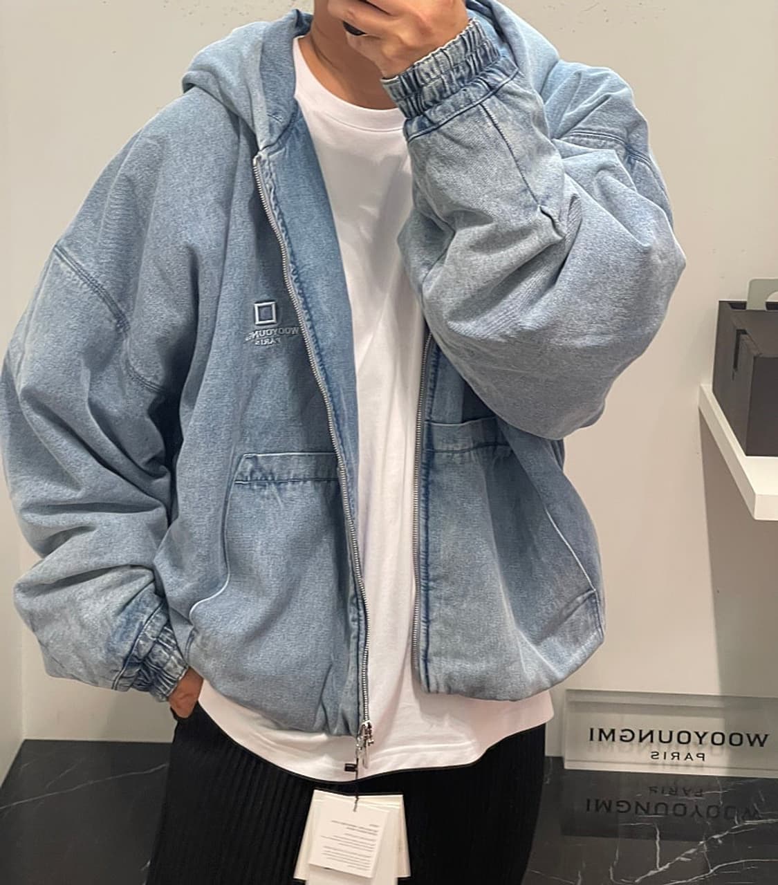 우영미/23fw 데님 패디드 후드/50 상품이미지1