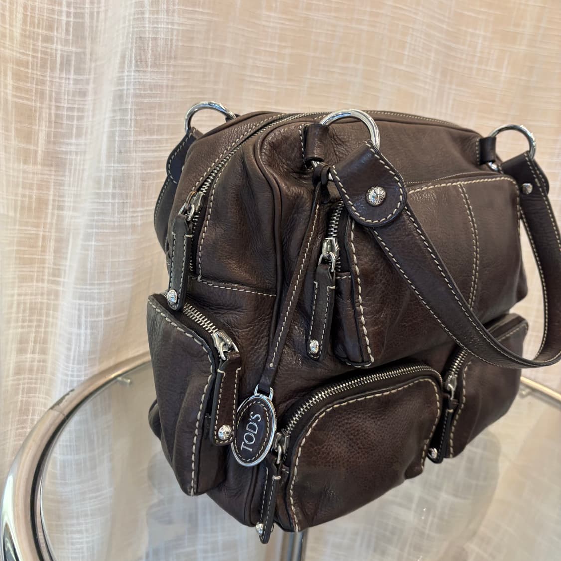 정품 토즈 레더 스티치 토트백     상품이미지3