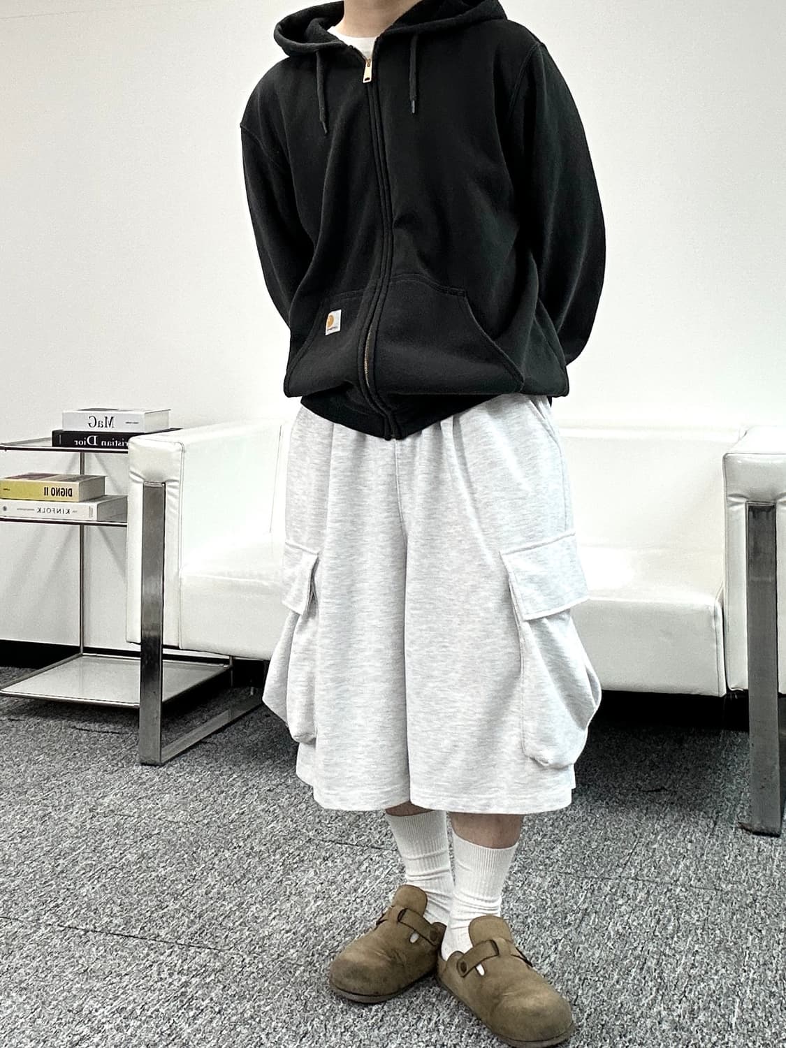 칼하트 로고 써멀 후드집업 L  상품이미지3