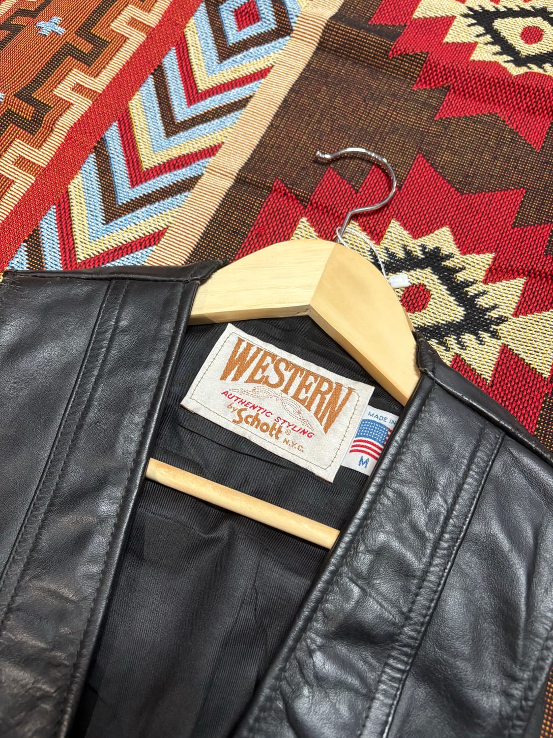 Schott 웨스턴 가죽 레더베스트 자켓 상품이미지5