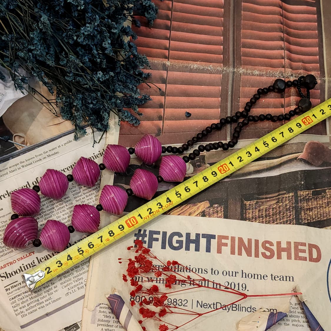 90s 프랑스 빈티지 목걸이 보헤미안 스타일 청키 쉘 비즈 목걸이 상품이미지8