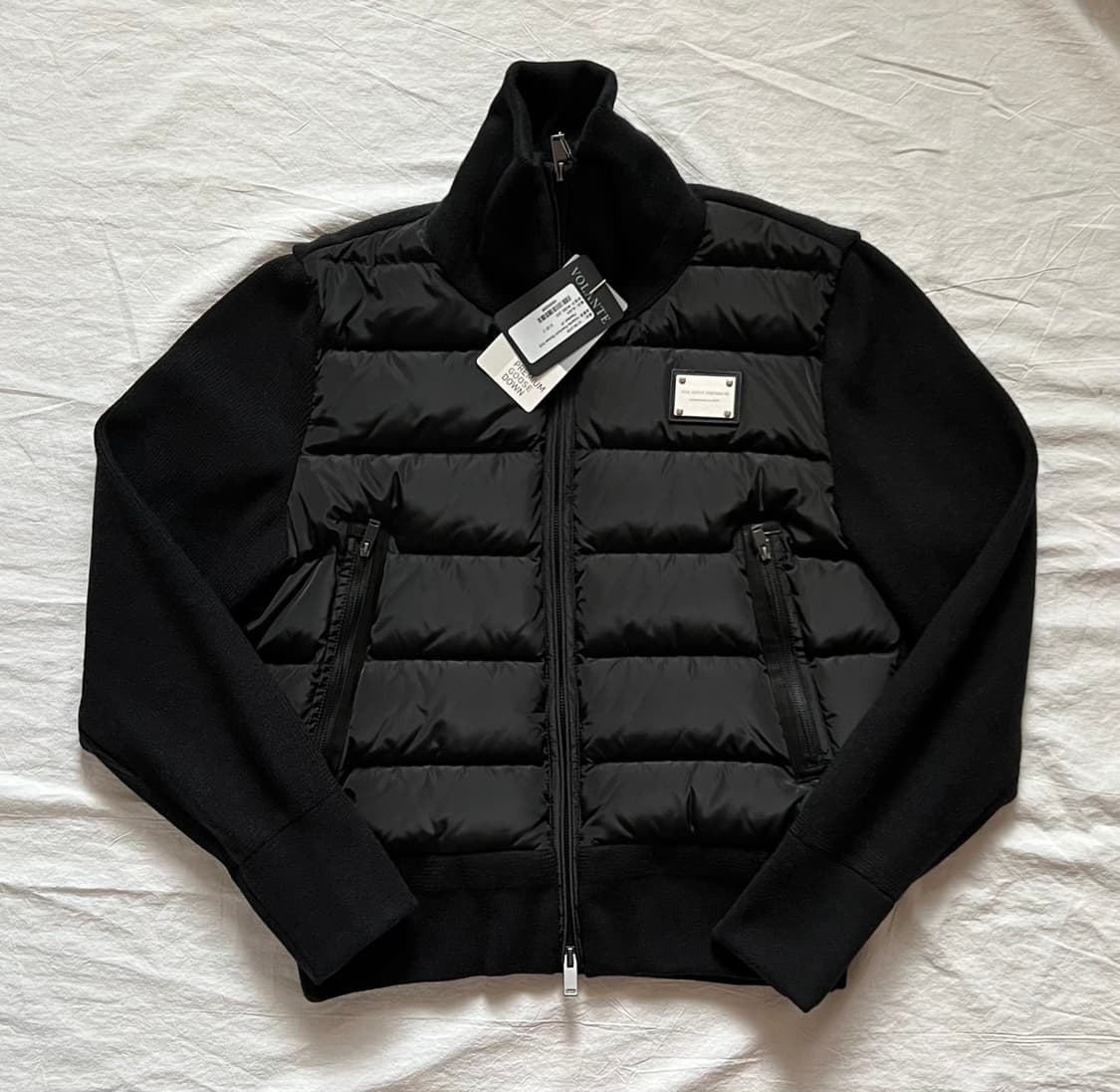 [새상품] 2) 볼란테 프리미엄 구스 니트 패딩 자켓 블랙 상품이미지5