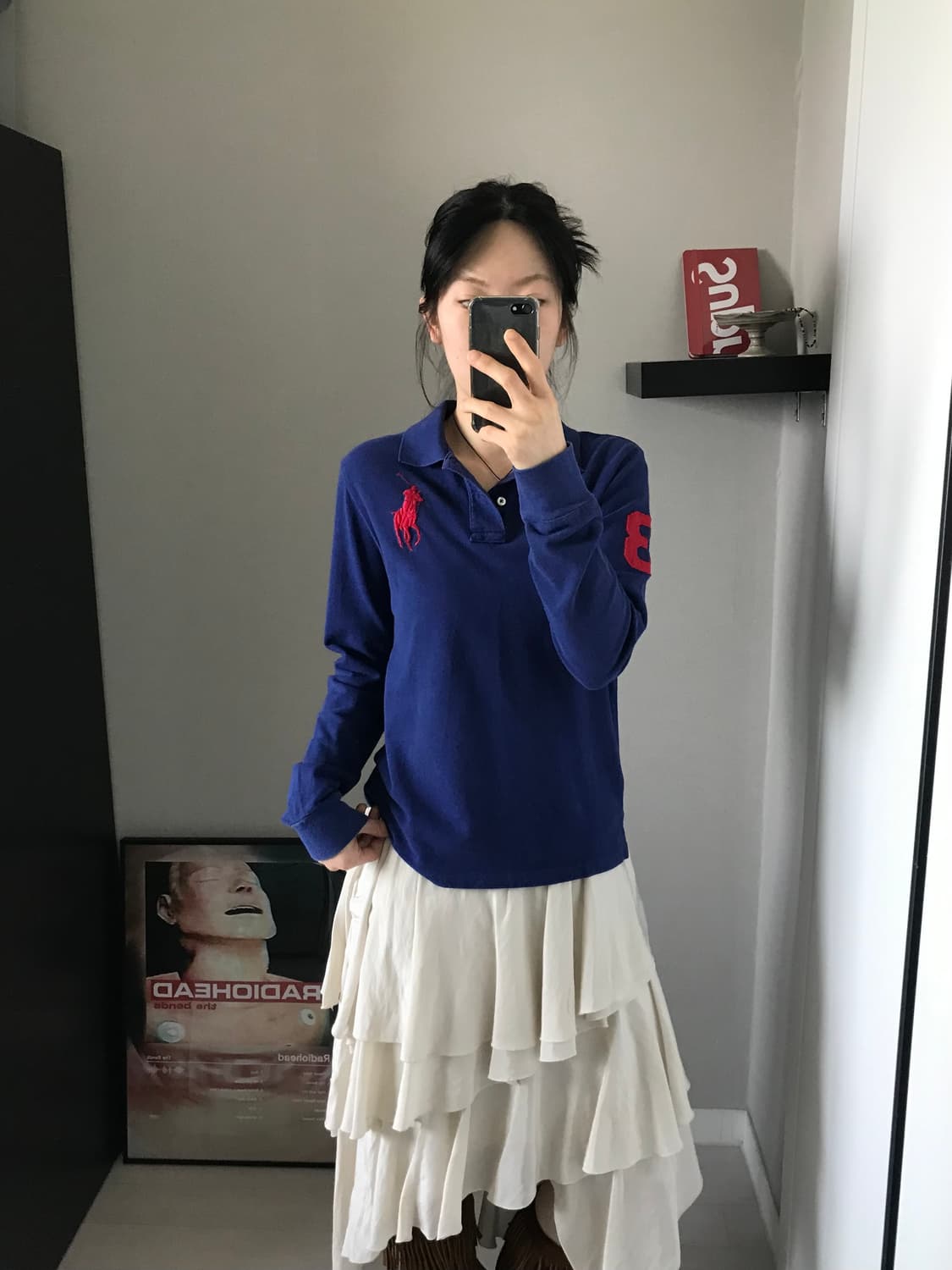 폴로 랄프로렌 빅포니로고 블루 카라티 상품이미지4