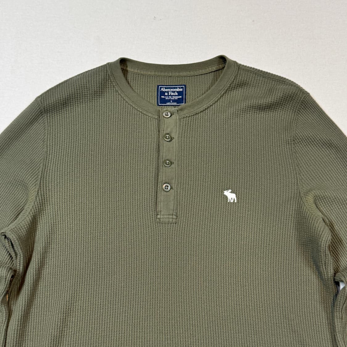 L) 아베크롬비 올리브 카키 써멀 와플티 티셔츠 상품이미지3