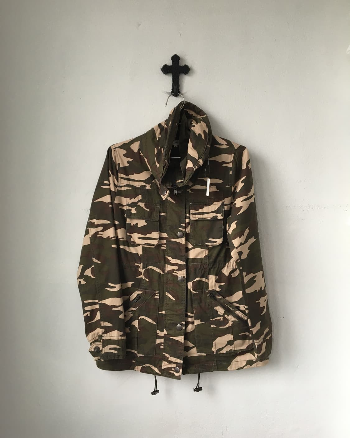 Camo pattern high neck jacket 상품이미지2