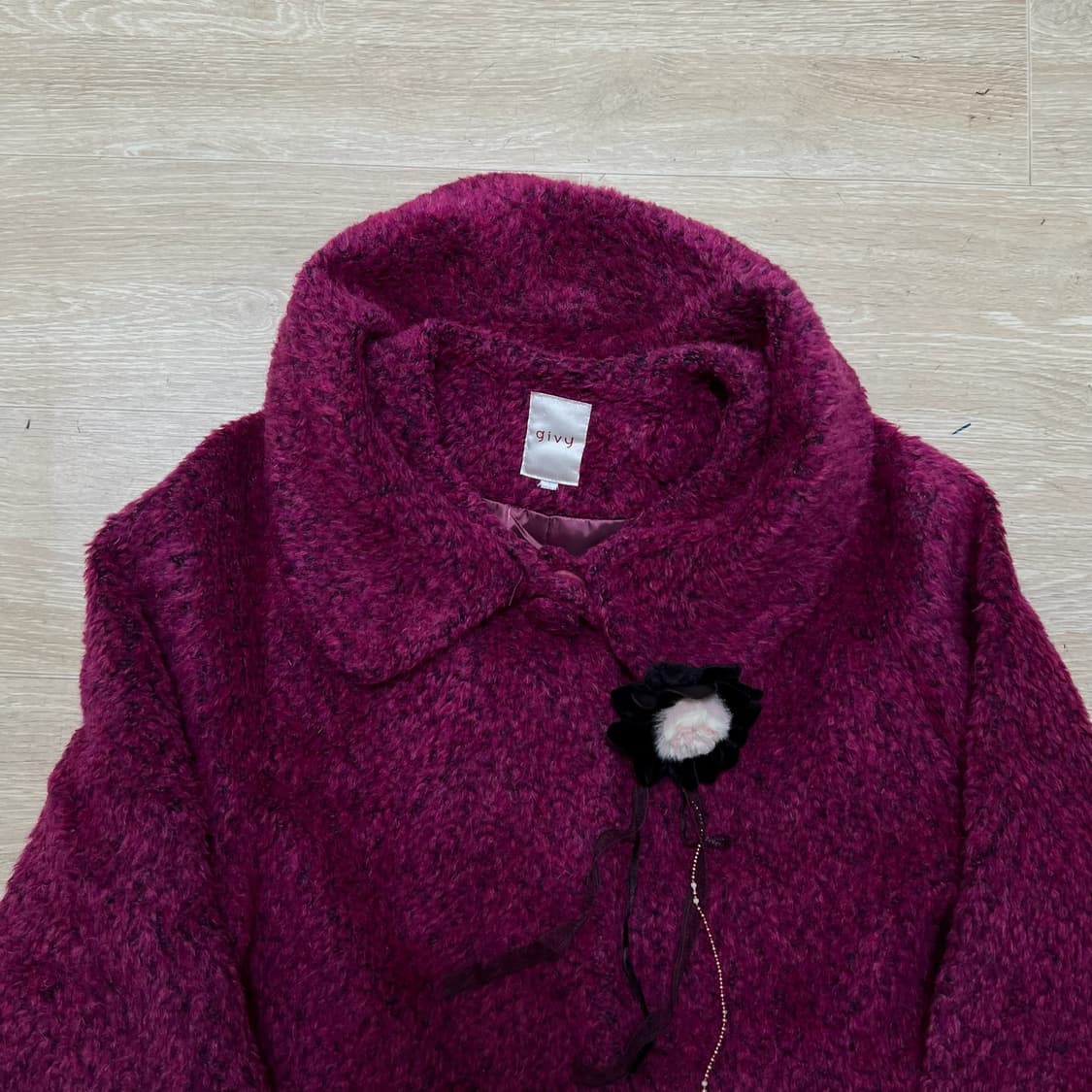 기비 양모 알파카 퍼 숏 자켓 상품이미지2